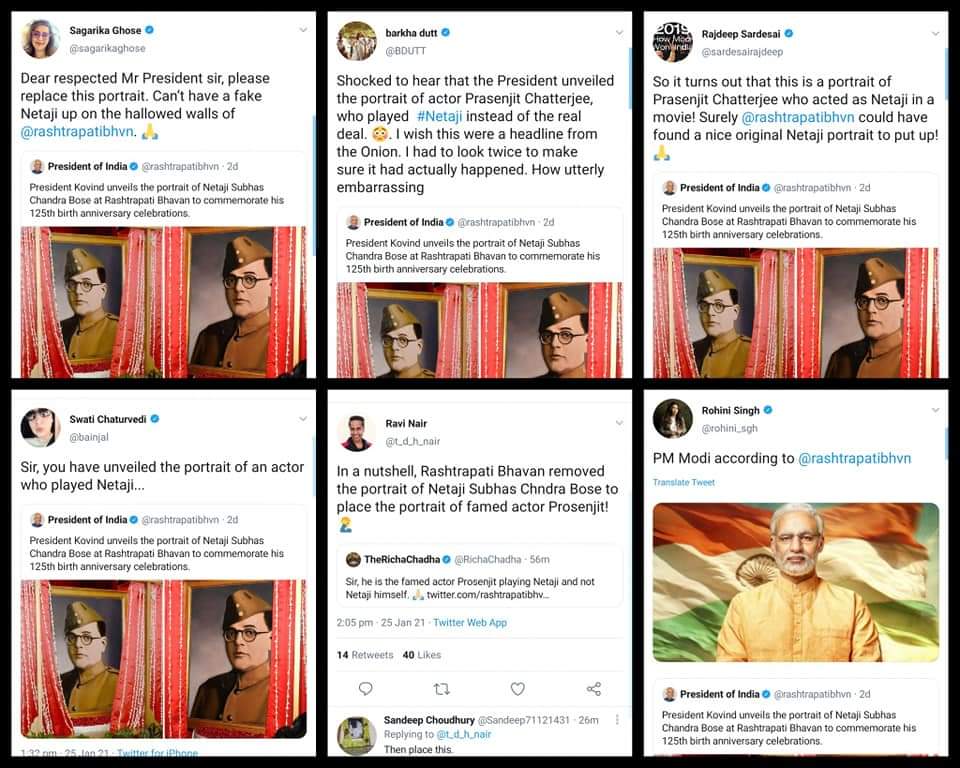 nitin4uall's tweet photo. जब पूरी जिंदगी एक ही परिवार की जूतियां चाटी हों तो ये होना लाजिमी है, एक ही परिवार की मूर्तियों की पहचान कर सकते हैं ये लोग। यकीन मानिए देश का सच्चा बच्चा भी नेताजी को पहचान लेगा पर इन्हें ये फिल्मी हीरो लग रहा है, हीरो तो #Netaji थे ही पर असल जिंदगी में, अब माफी मांग रहे हैं। https://t.co/PPmL172ORf
