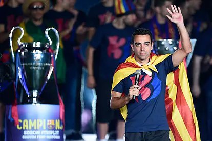  Player with the most Barcelona appearances and 2015 trebleXavi bid farewell to Barcelona as the player who had made the most appearances in the club's history with 767. His career at the Blaugrana came to an end in June 2015, when he lifted his fourth champions league title.