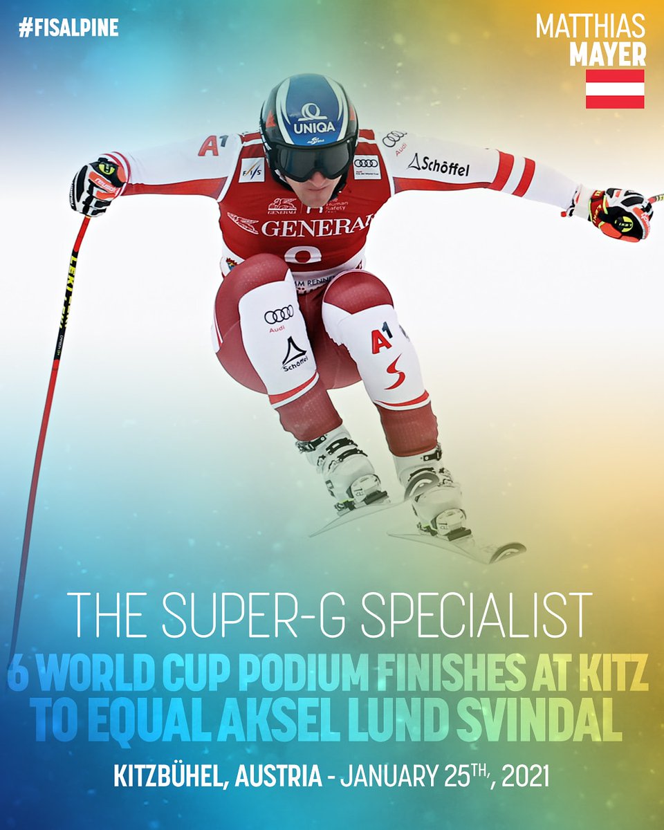 fisalpine's tweet photo. 6 podiums in the last 8 Super G at #hahnenkammrennen. Not bad @matthiasmayer_!! 🤔🤔
#fisalpine https://t.co/c4UYDmOvHw