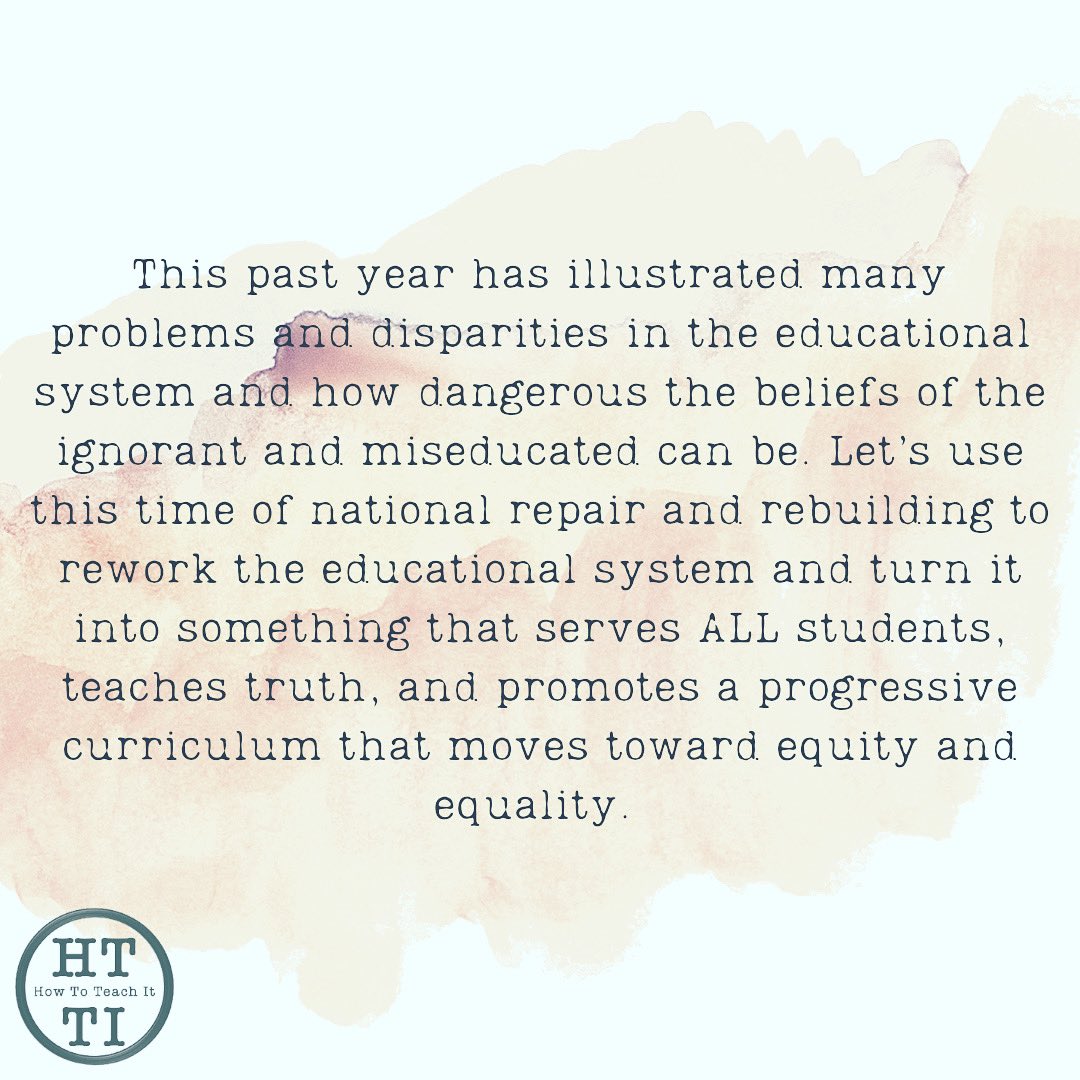 HowToTeachIt1's tweet photo. It’s #InternationalDayofEducation and like nearly everything, the educational system is in chaos. As we recover, let’s not patch a broken system but rebuild something stronger and better. https://t.co/87D2VvwTAo