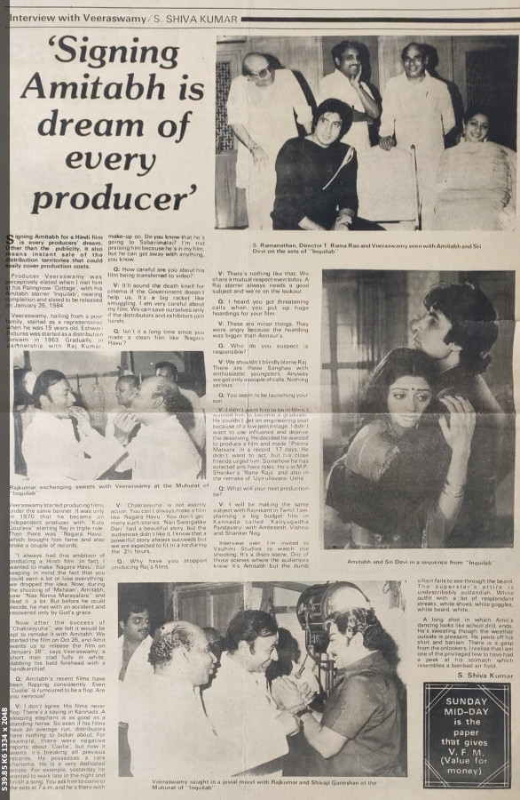 rajib14's tweet image. #37YearsOfINQUILAAB : Signing @SrBachchan is dream for every producers. Launch of #Inquilaab