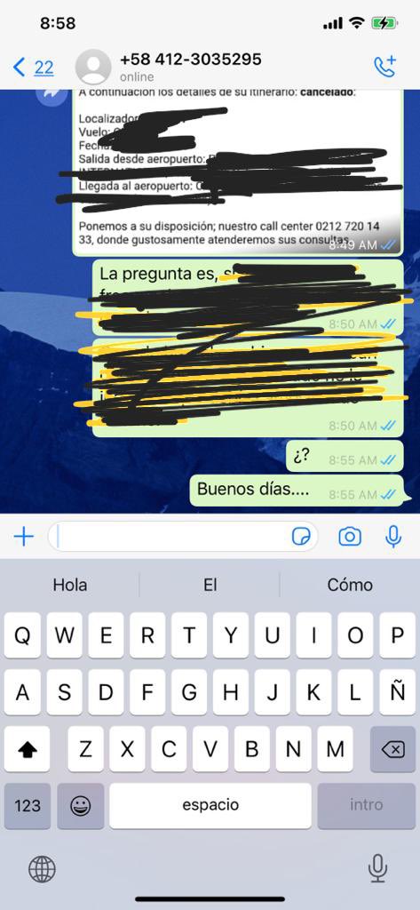 marilausluv's tweet photo. @laserairlines pudieran activar los comentarios para que la gente les haga preguntas??? Ya los números que remiten de contacto, no están habilitados y por WhatsApp te leen y nunca responden.. ¿Cual es la atención al cliente? https://t.co/ypgvQBNzyv