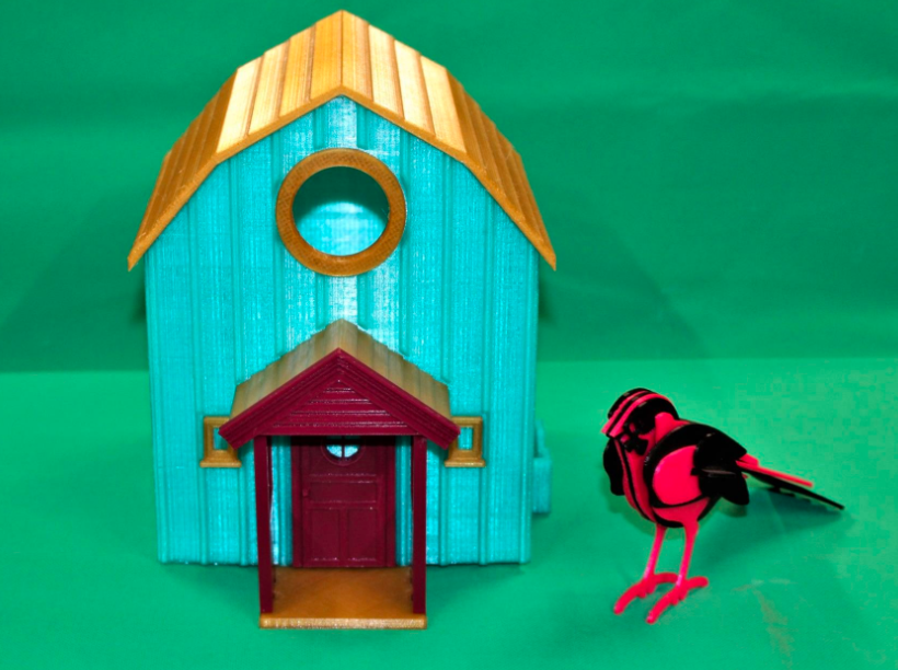 3DFilaPrint's tweet photo. Look at this gorgeous #Birdhouse #printed with #CPE HG100 filament from @Fillamentum
The #Filament is #UV & #WaterResistant #Strong & #Colourful
These colours have guarantee #FDA certification.
AND This #CoPolyester contains #bio based #Monomer & can be #Recycled! https://t.co/YRWXRCtT2P