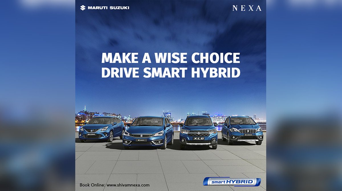 nexashivamauto's tweet photo. Now Drive Smart with #SmartHybrid Technology &amp; experience enhanced performance with fuel efficiency! 

Click: https://t.co/phYDTuUbQn OR
Call @ 86002 88888 OR

#ShivamAutozone #NEXA #CreateInspire #NEXATechnology #Baleno #Ciaz #XL6 #SCross #NEXACars #Petrol #Mumbai https://t.co/lfqWleDNkE