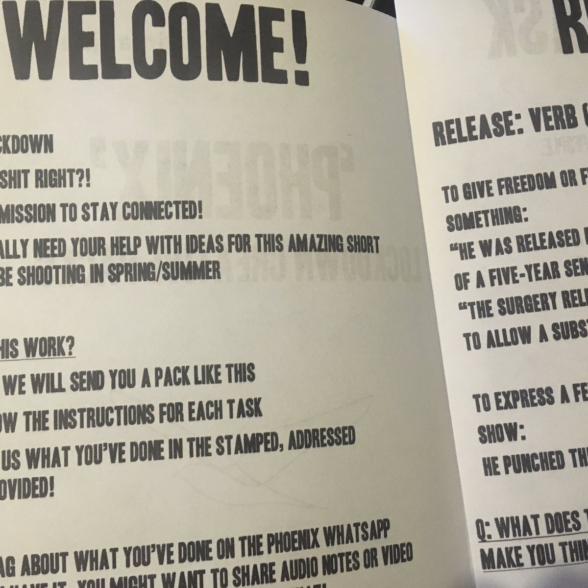 imagine_if_co's tweet photo. Our first Creative Lockdown Pack for the #PhoenixProgramme participants went out last week! We can’t wait to see their responses to the tasks, questions and prompts.💚

#ArtSavesLives #ActiveChange #CriminalJusticeSystem https://t.co/SCbGUL1Rd3