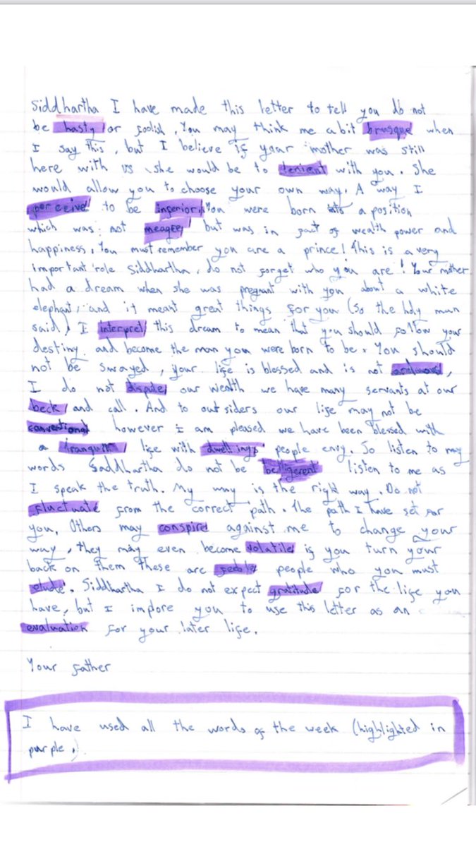 WhitmoreRS (@whitmorehighrs) on Twitter photo Wow, wow, wow! Harrison M 7RD has included all words of the week into a letter writing task from the point of view of the father of Siddhartha Gautama. Great knowledge and understanding. How IMPRESSIVE. This is excellent. @Whitmorehigh7 <a href="/WhitmoreHigh/">Whitmore High School</a> <a href="/MrsFordEnglish/">Mrs S. Ford</a> @AreWhs Wow, wow, wow! Harrison M 7RD has included all words of the week into a letter writing task from the point of view of the father of Siddhartha Gautama. Great knowledge and understanding. How IMPRESSIVE. This is excellent. @Whitmorehigh7 <a href="/WhitmoreHigh/">Whitmore High School</a> <a href="/MrsFordEnglish/">Mrs S. Ford</a> @AreWhs