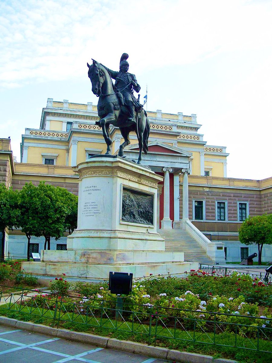 4/ Falguière could not complete the monument, so a young sculptor from Tinos, Lazaros Sochos finally completed the monument in time for the 1896  #Olympic Games! Sochos would go on to produce iconic sculpture throughout Athens, like this bronze equestrian statue of Kolokotronis!