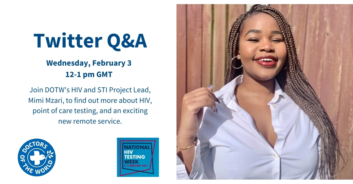  SAVE THE DATE To celebrate National  #HIVTestingWeek, we're hosting a Twitter Q&A with our sexual health expert Mimi, who will share information on HIV and an exciting new service coming to DOTW.Reply below with your questions and she will respond @ 12pm on Feb 3 