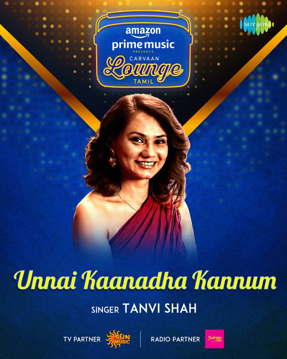 We are thrilled to have Grammy winner <a href="/Tanvisha/">TANSHA - Tanvi Shah</a> for #CarvaanLoungeTamil 5th song #UnnaiKaanadhaKannum 

Stay tuned for more updates! 

#FirstOn <a href="/AmazonMusicIN/">Amazon Music India</a>
#CarvaanLoungeOnAmazonMusic