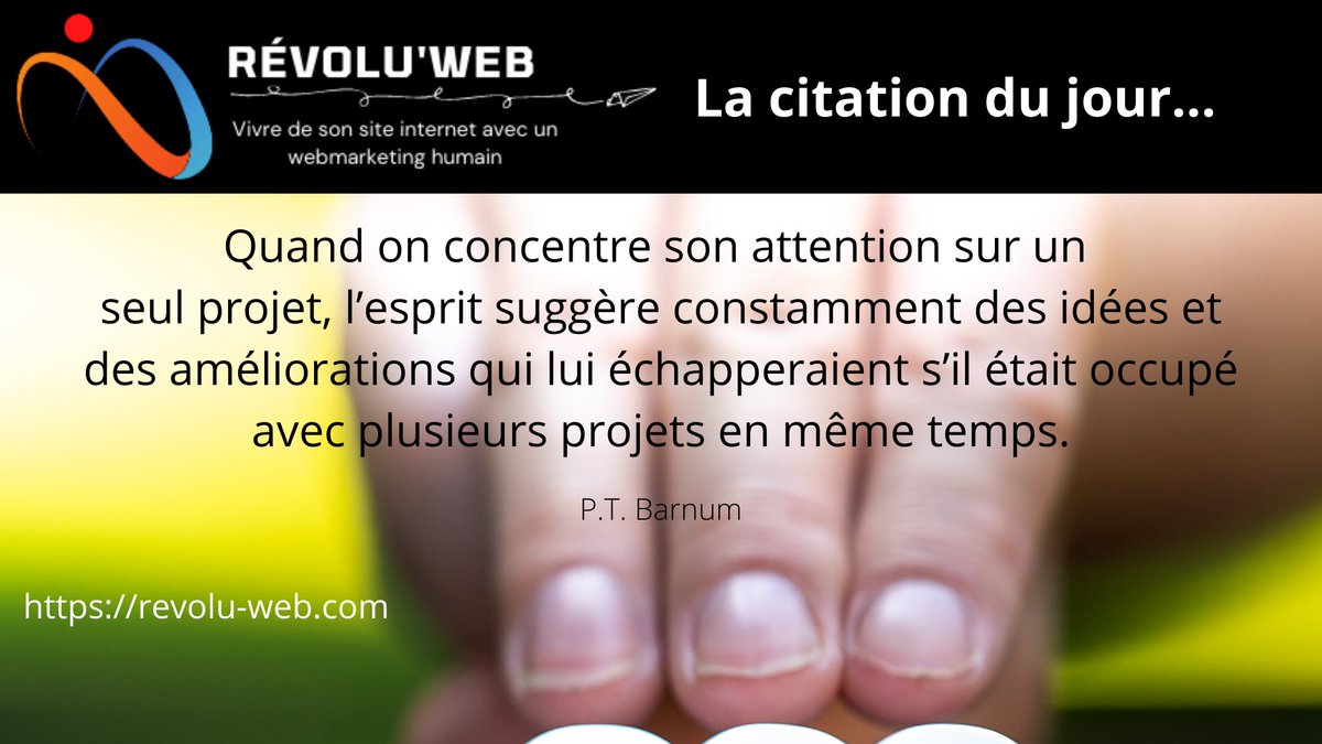 WebRevolu's tweet photo. ✅ Personnellement, j'essaie de ne pas trop me disperser ... Car, on a souvent tendance à vouloir faire pleins de choses et au final on patine plutôt qu'autre chose ! 👉 N'oubliez pas de Liker et partager ;) 

#automatisationmarketing #webmarketing #tunneldevente #mailing https://t.co/HKERUJMJBc