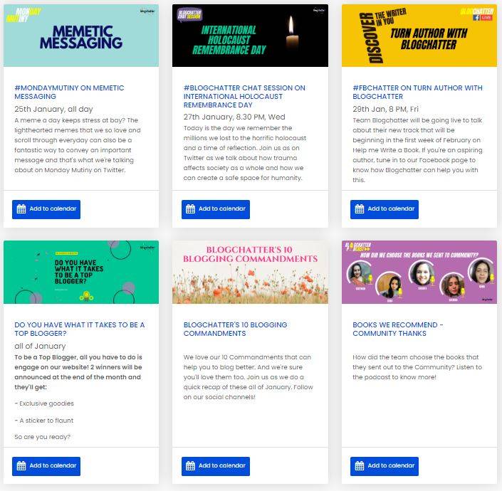 blogchatter's tweet photo. New age messaging, rememberance and getting ready to be an author - this week brings you an eclectic mix! Check out what's lined up for you: https://t.co/lwOGVjUvZ6
#BlogchatterReloaded https://t.co/tVBIXaWKIi