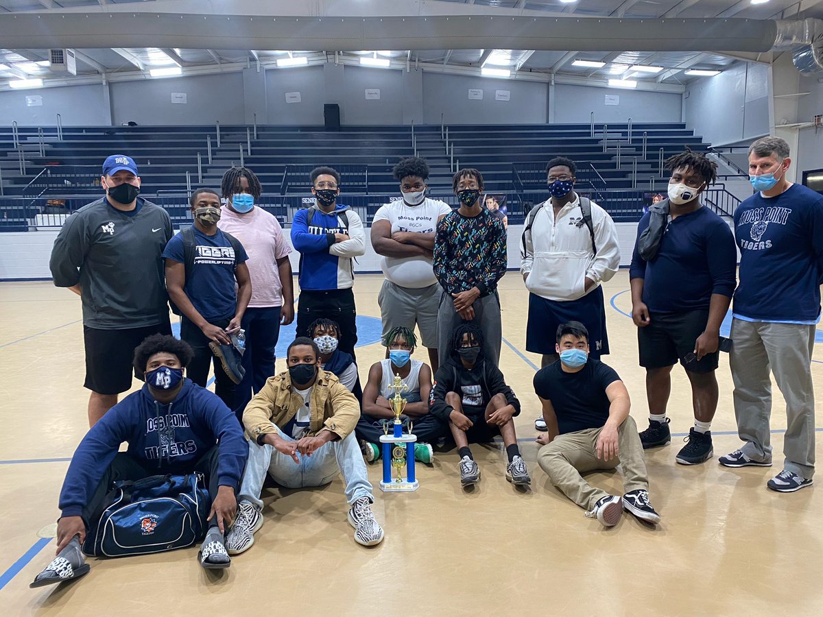 Coach_MCollins's tweet photo. 1st place finishes, ALL 12 lifters through to next meet, and 1st place overall in the Division 8 meet on Saturday. It was a good day for the boys Moss Point Powerlifting. Regional meet will be 2/20 at MP. #MPALLIN #RecruitMP @BillSnyderWLOX @TheJeffTakeWXXV https://t.co/dr8CFiGNdi