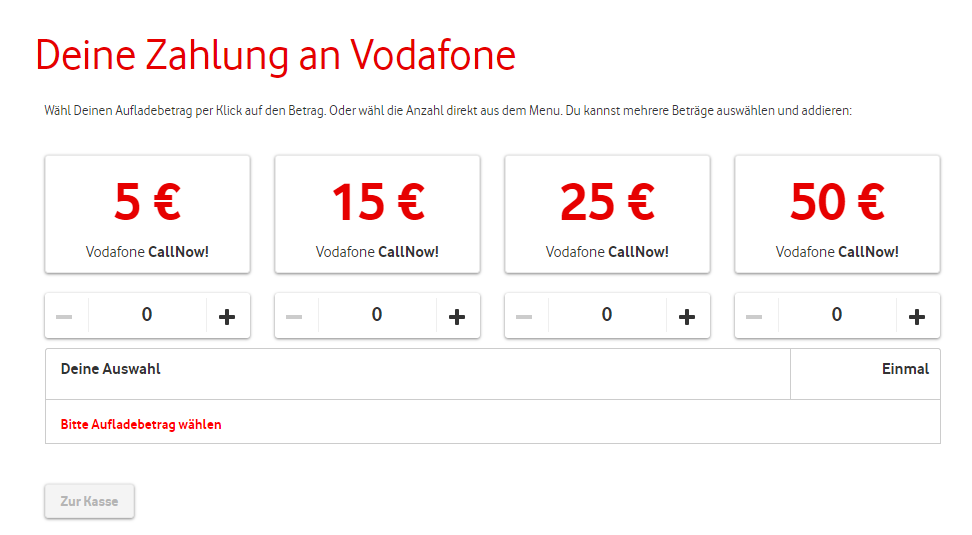 dodotheduck's tweet photo. Beispiel für schlechte UX: Vodafone CallYa Aufladung. + und - sind deaktiviert. Erst ein Click auf den Betrag aktiviert die Zeichen. Warum ist + nicht gleich möglich? Ich will doch etwas hinzufügen.  
Lösung: Klasse "dimmed" entfernen. Fähige UX Designer einstellen.
@vodafone_de https://t.co/PVzmMAXevn