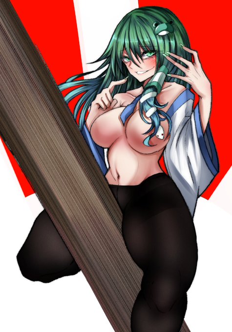 10年の時を経て画力の変遷を確認するために常識にとらわれない早苗さんを描きました。 