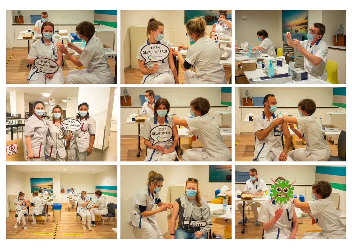 Het is zover! 😁 Vandaag kregen onze artsen en medewerkers die op de kritieke diensten werken hun eerste spuitje 💉 van het #coronavaccin! 
#samentegencorona