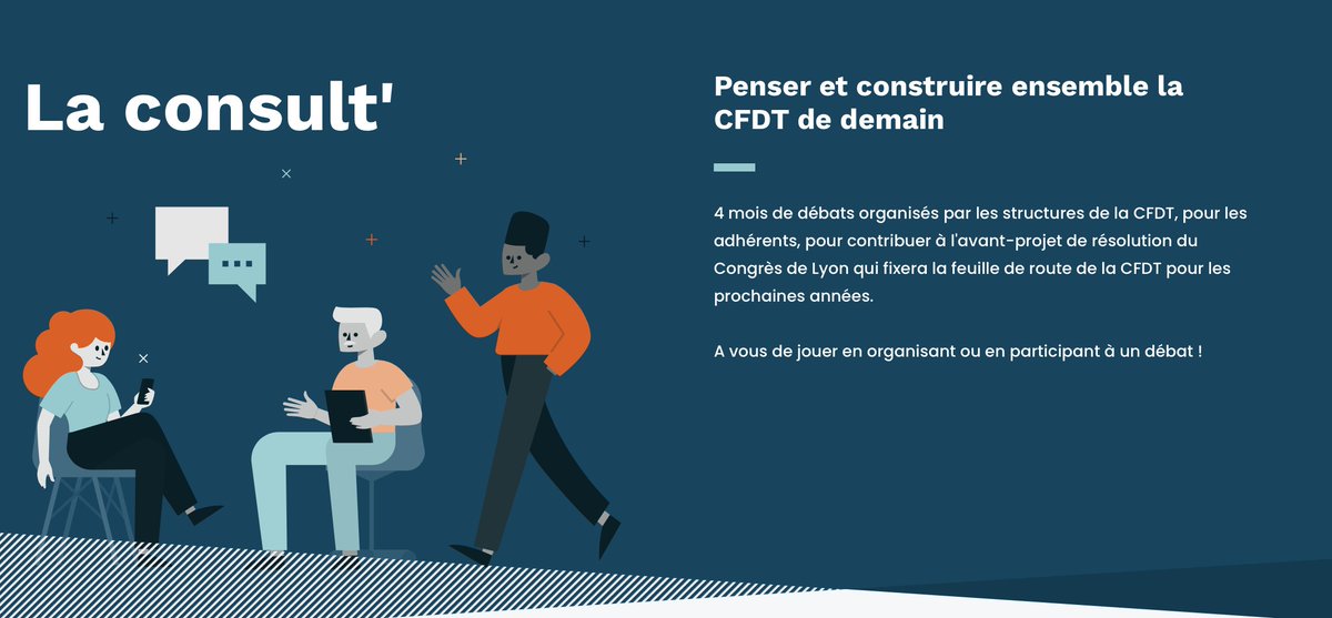 ChristopheDague's tweet photo. Top départ de 4⃣ mois de débats @CFDT avec tous nos adhérents pour préparer ensemble notre feuille de route pour les prochaines années. 
5 débats déjà programmés (animés par nos secrétaires nationaux 🤫😉). ‼️Places limitées 
Inscriptions👉https://t.co/1HJX3Mt0y4
#LaConsultCFDT https://t.co/arZmbz7Vjc