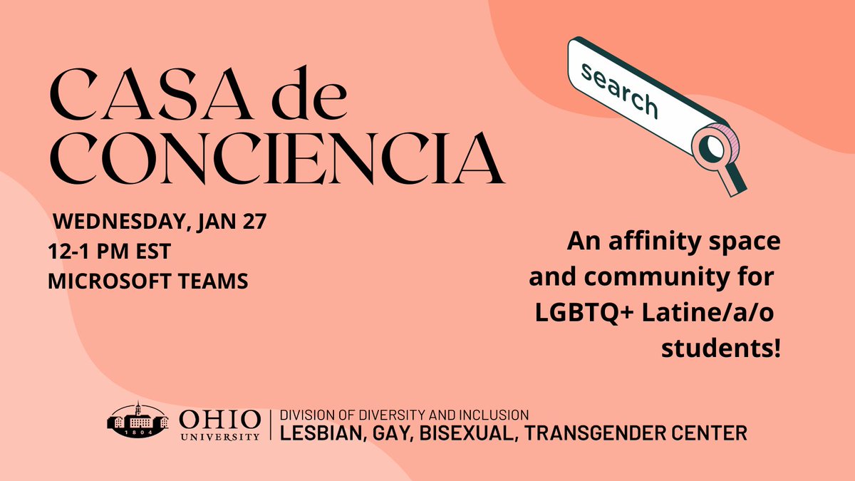 CASA de CONCIENCIA's first meeting is this Wednesday from 12-1! We would love to see members of <a href="/ohiou/">Ohio University</a>'s queer and Latin* communities at this community building event!

Bring your lunch, your coffee, and your authentic self! 💚🌈