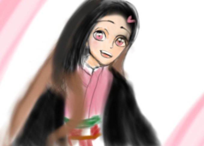 苺れいなさんがTwitterに投稿した竈門禰豆子(鬼滅の刃)のイラスト。