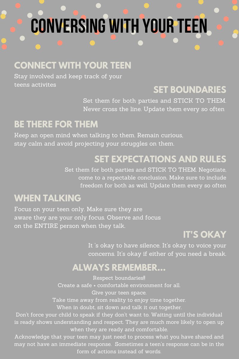 Our group created some resources for the adults in their lives on what could be important to their young person.  There are also two items specific to how COVID impacts the family and teens.