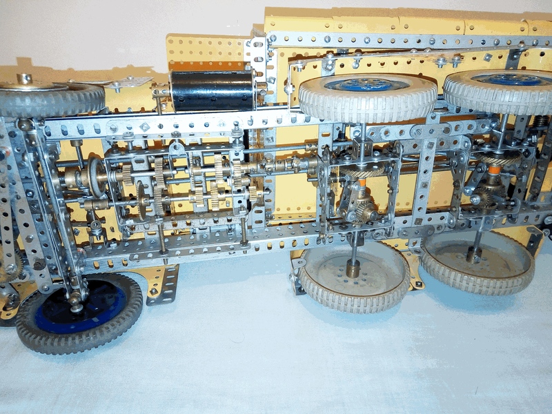 View from underneath, showing transmission