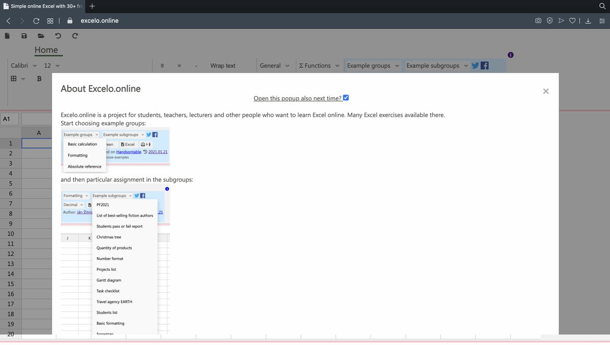 ExceloO's tweet image. Adding popup in main page with information about Excelo when is firstly loaded.
v2021.01.25
#excelo #excelo.online #excelexamples #freexcelexamples #excel