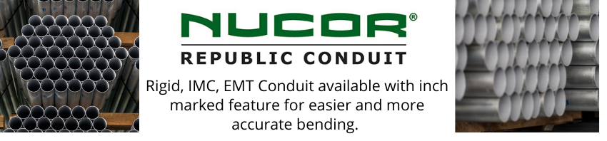 FRMInc_SE's tweet image. For your Rigid, IMC and EMT Conduit Nucor has a solutions and we would be happy to help you figure it out. #nucor #rigidconduit #emtconduit