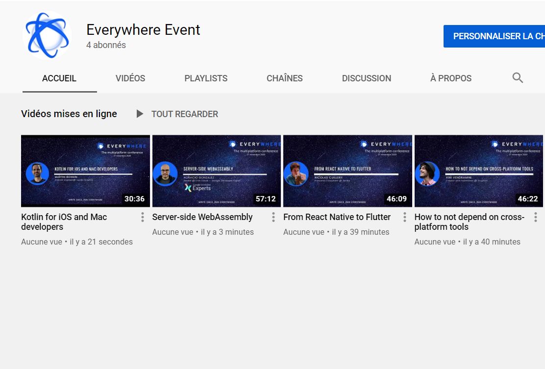 Hi everybody,
4 new videos arrived to our channel. lnkd.in/dC6FbY6

- How to not depend on cross-platform tools by <a href="/vvendra/">Vini Vendramini</a> 
- From React Native to Flutter by @ncuillery 
- Kotlin for iOS and Mac developers by <a href="/martinbonnin/">Martin Bonnin</a> 
- Server-side WebAssembly by <a href="/LostInBrittany/">Horacio González 🇪🇺 🥑</a>
