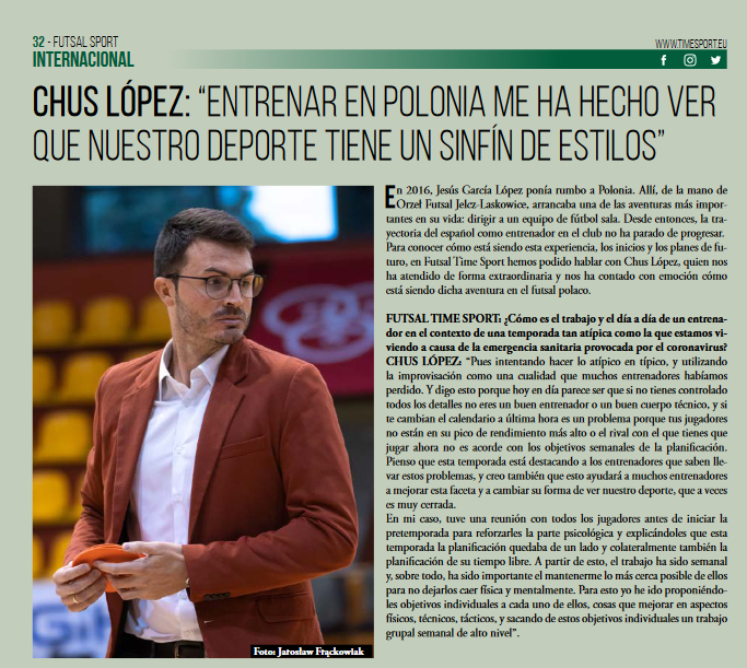 chuslopez23's tweet photo. Muchas gracias @FutsalTimeSport  y @TimeSportEU  por dedicarme un espacio en su periódico digital. Pinchando este enlace podréis descargaros la revista de manera gratuita. https://t.co/7aZqcj8Vgg https://t.co/iRHlM1pdpH