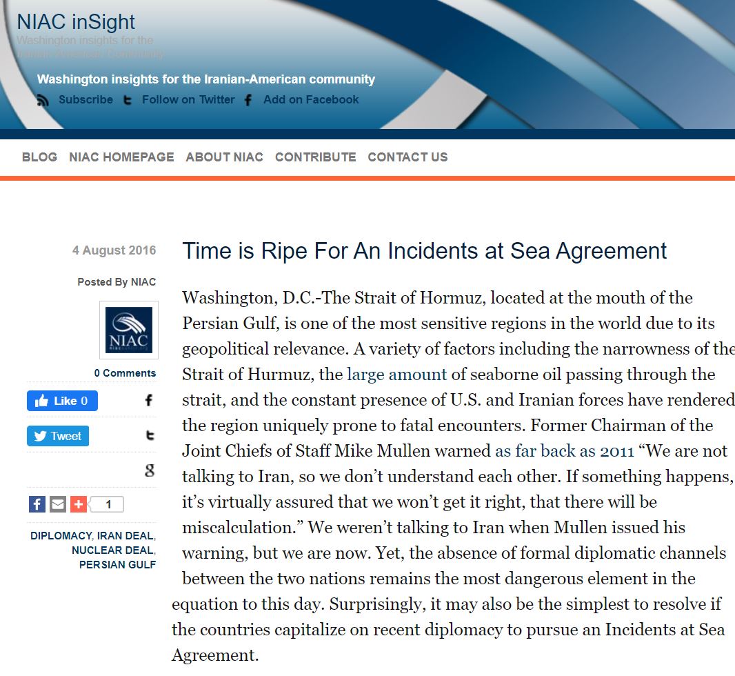 9)Back in August 2016 following Obama’s nuclear deal with  #Iran, NIAC published an article specifically citing Afrasiabi in its arguments & calling for further U.S./Tehran agreements. https://www.niacinsight.com/2016/08/04/time-is-ripe-for-an-incidents-at-sea-agreement/