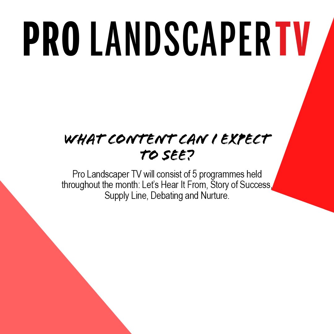 Here’s everything you need to know ready for the launch of Pro Landscaper TV tomorrow. We hope to see you there! #ProLandscaperTV