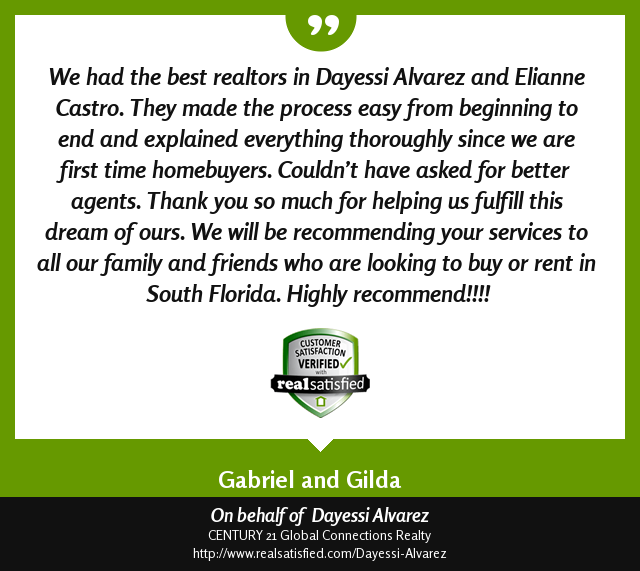 RealtorDAlvarez's tweet photo. I’m so thankful for the opportunity to work with clients like this. https://t.co/qcXXjAoxAc via @realsatisfied https://t.co/xAzHE7sdbB