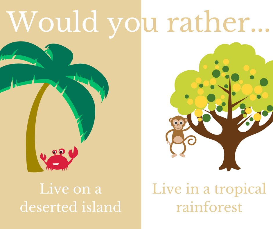 CarolinaBraces's tweet photo. Would you rather live on a deserted island or in a tropical rainforest? Let us know below! https://t.co/oSO53FOn24