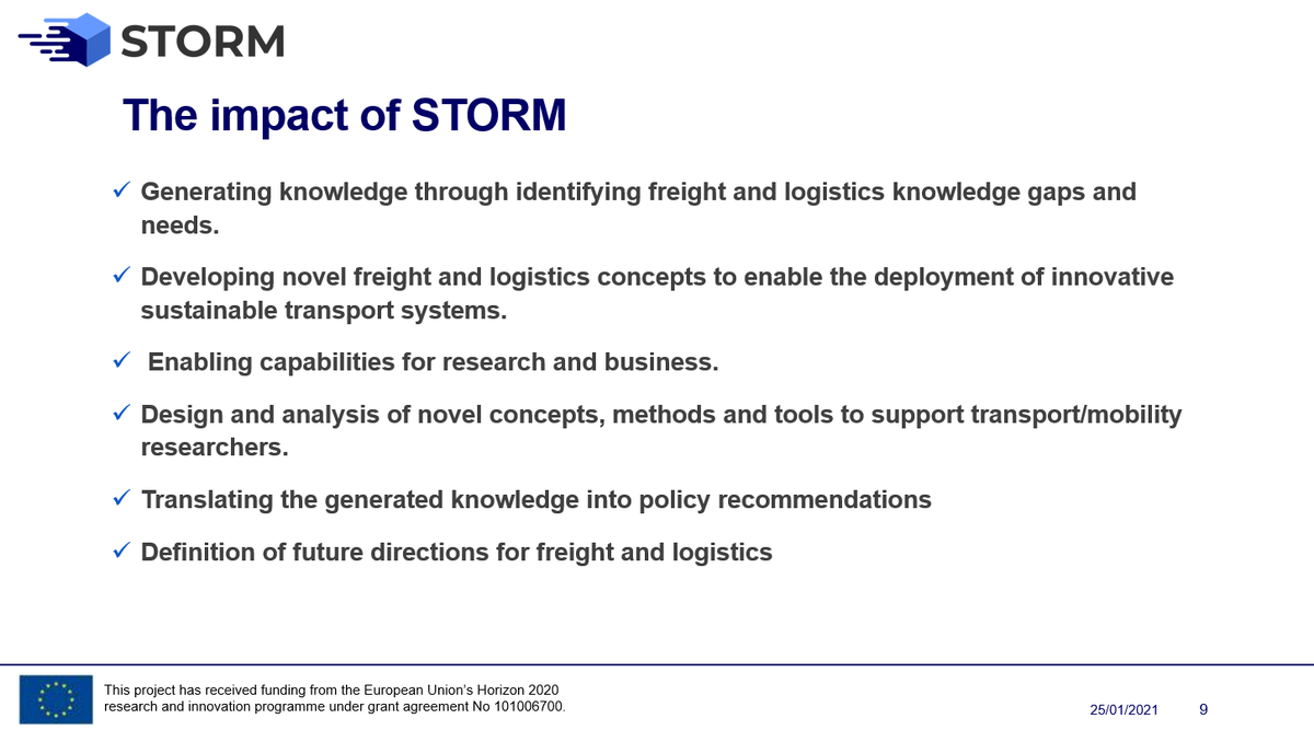 ERTICO's tweet image. We kick-off 2021 with #STORMProject in the fields of #freight #digitalisation #decarbonisation and #automation of transport. By building the stakeholder consultation, we will work to define future policy recommendations for the freight and #logistics sectors #TalkingITS