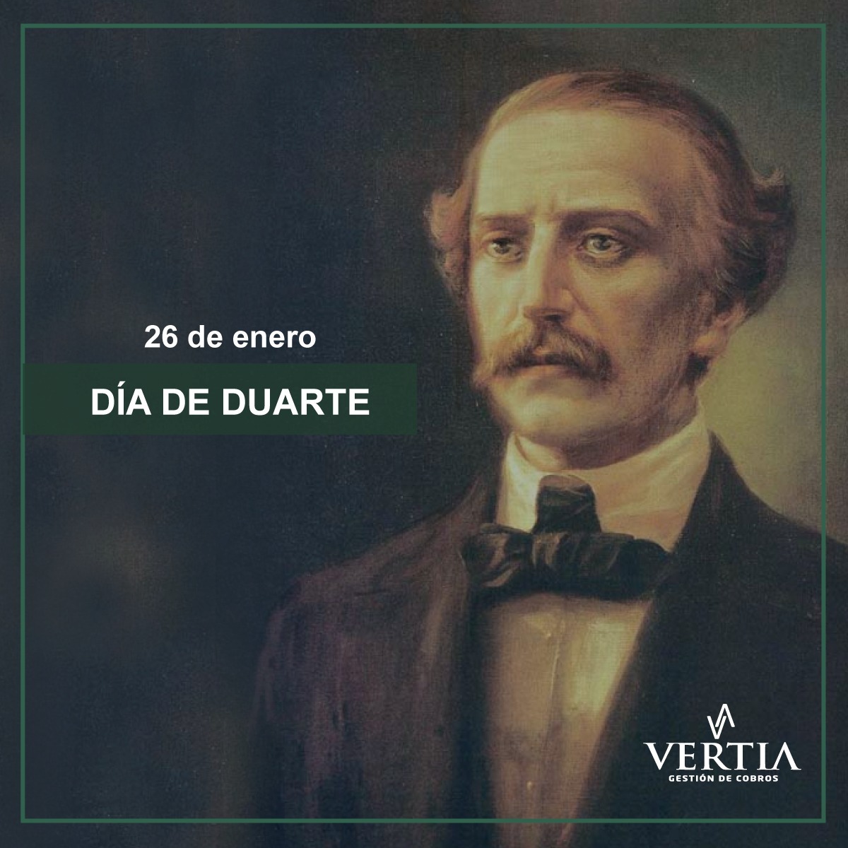 Vertiado's tweet photo. Natalicio de nuestro Padre de la Patria Juan Pablo Duarte.

El día de hoy el pueblo dominicano se llena de orgullo al recordar la figura de un hombre que siendo joven tuvo la valentía de  iniciar la gesta libertadora.

#VertiaGestionDeCobros #RD #Valores #JuanPabloDuarte https://t.co/ihStwVGmwf