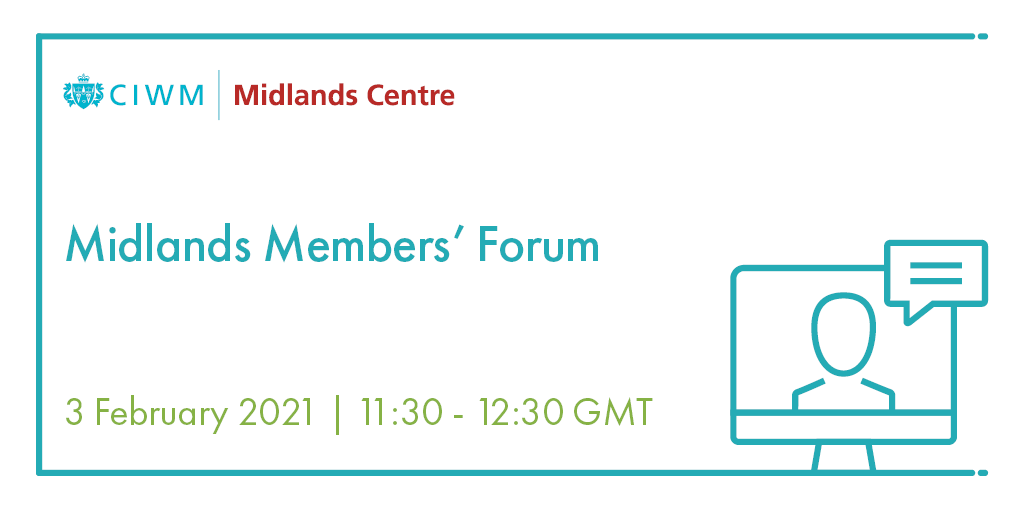 Join us at the CIWM Midlands Members' Forum to help shape the institution and make it what you want and need from a chartered body. 

Book your place here: register.gotowebinar.com/register/85937…