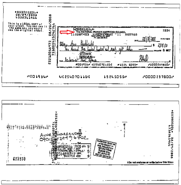 13)Damning evidence: Airfare provided by NIAC for two Iran intel agents, Massoud Khodabandeh & his wife Ann Singleton, to come to the US in 2008.The Library of Congress issued a Pentagon-requested report describing the two as recruited by Iran's intel (MOIS) in the 1990s.