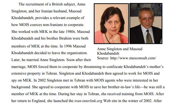 13)Damning evidence: Airfare provided by NIAC for two Iran intel agents, Massoud Khodabandeh & his wife Ann Singleton, to come to the US in 2008.The Library of Congress issued a Pentagon-requested report describing the two as recruited by Iran's intel (MOIS) in the 1990s.