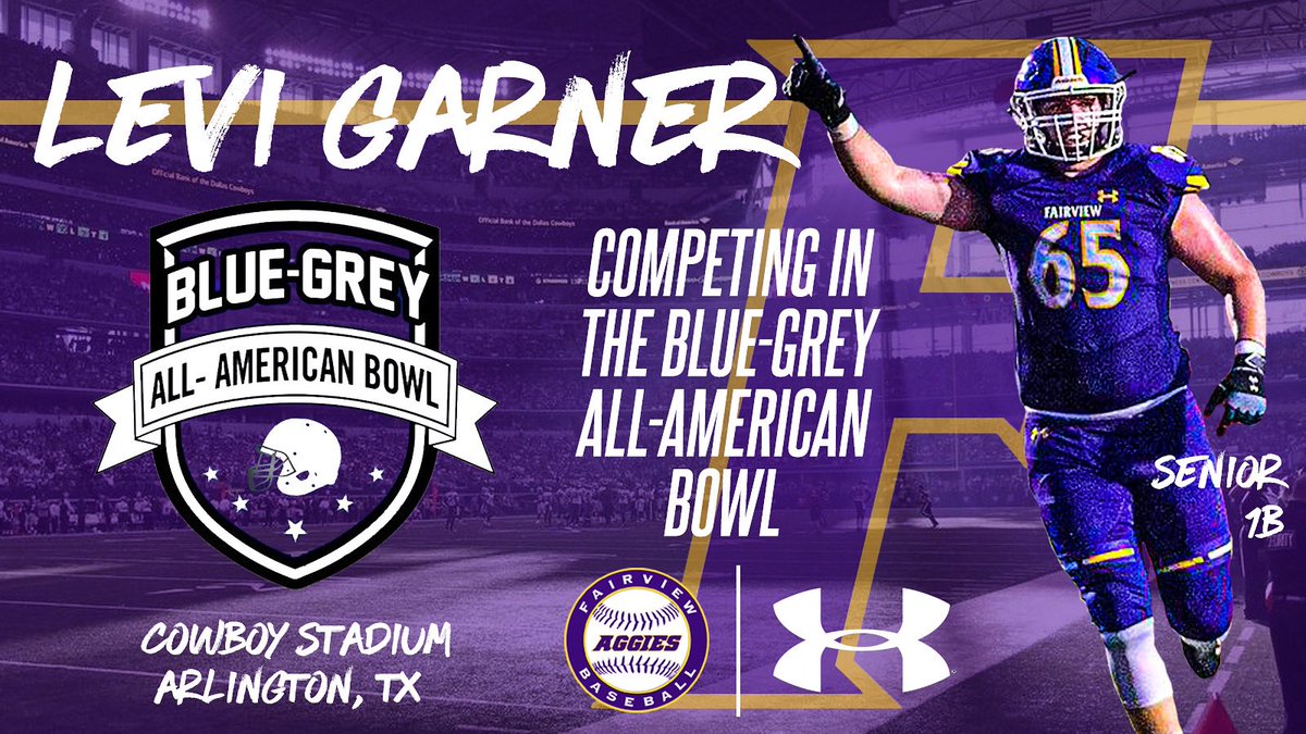 FairviewAggieBB's tweet photo. Good luck to Senior 1B @LeviGarner9 as he competes in the Blue-Grey All-American game today at Cowboy Stadium! https://t.co/pMrcH4f5bU