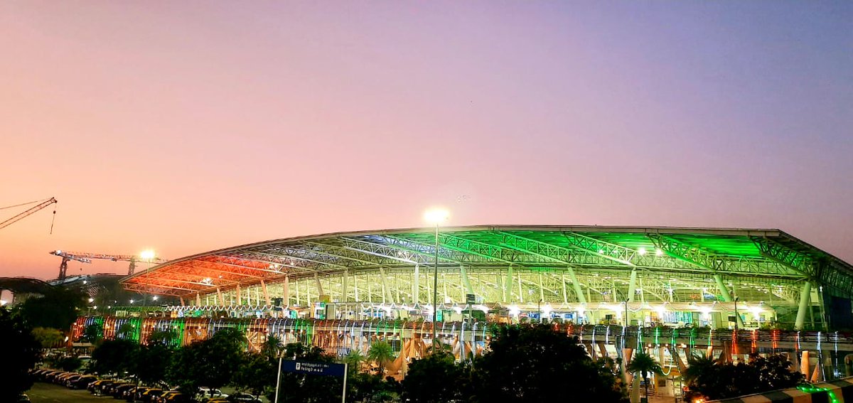 aaichnairport's tweet photo. #AAI #Chennaiairport all decked up in tricolour on the eve of  #RepublicDay2021 #RepublicDay
@AAI_Official @MoCA_GoI @arvsingh01 https://t.co/MAvk1poxce