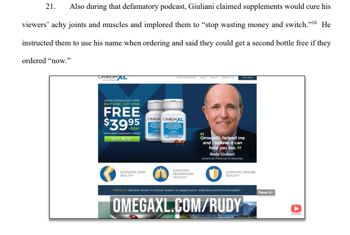 This, however, won't. Look, Dominion, I get it - it's snake oil, he's a bad dude, etc. But you're not going to convince a court that you can show actual malice because he ran ads on a radio show.