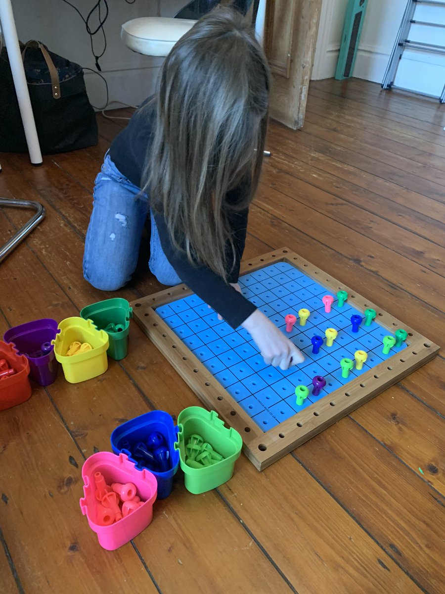 mrs_tullock's tweet photo. C using @pegstopaper this morning to help with correspondence problems. Helping her to spot the pattern and make a generalisation about how she can solve these. And a little bit of working systematically! https://t.co/GLx9rjiQgE