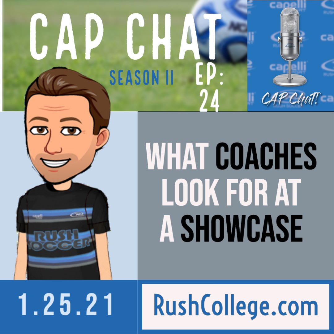 cap_rush's tweet photo. CAP Chat 24! We start season two off with: "What Coaches Look for at a Showcase." 
Ben John from @UWWWomensSoccer and the TD @RushWisconsin joins us. 
https://t.co/vAwpltp6K1 https://t.co/2WYm4ZT15Q
