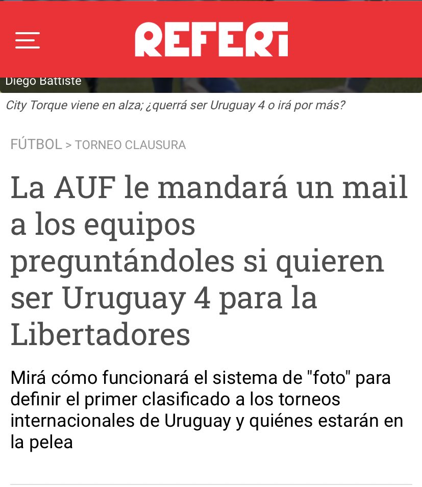 And so, we’re left with this in today’s El Observador: “The Uruguayan federation will send an e-mail to teams asking if they want to be Uruguay 4 for the  #Libertadores  ”