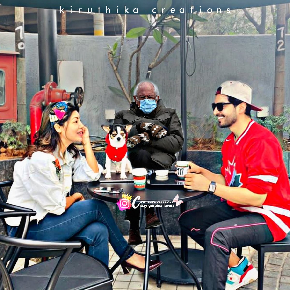 So simply going with the trend why to miss it !! My Power couple having coffee with #BernieSanders ❤️😍 @gurruchoudhary @imdebina #Gurmeetchoudhary #Debinabonnerjee #GurBina https://t.co/whQA09TgR6