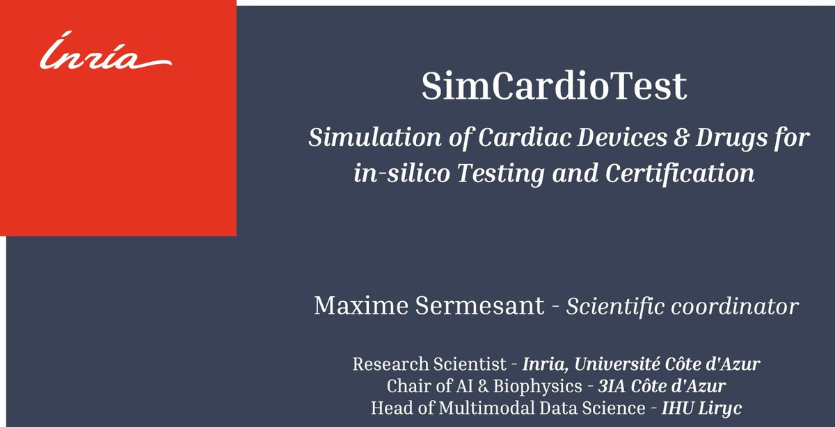 ihu_liryc's tweet photo. Lancement aujourd'hui du projet @inria_sophia #SimCardioTest financé à hauteur de 8M€ par @EU_H2020.10partenaires publics &amp;privés de 6pays. Un objectif: concevoir des outils innovants de simulation pour tester des médicaments &amp;dispositifs médicaux dans les pathologies cardiaques https://t.co/jut7yKaaYK