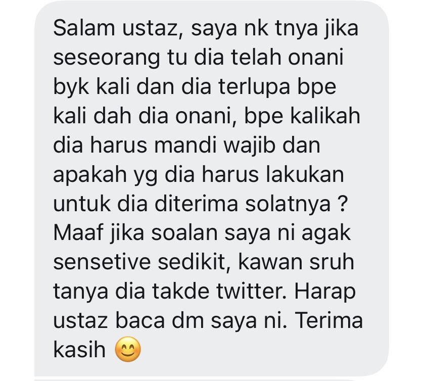 Muhammad Fahmi On Twitter Onani Berulangkali Nak Kena Mandi Wajib Berapa Kali Meskipun Onani Berulangkali Dan Belum Mandi Junub Maka Yang Perlu Dilakukan Hanyalah Sekali Mandi Junub Sahaja Untuk Mengangkat Kesemuanya