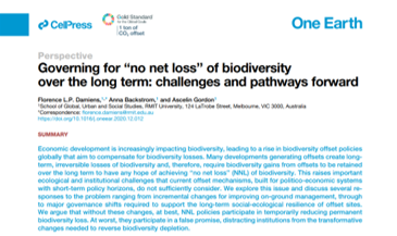 One Earth (@oneearth_cp) on Twitter photo A lack of long-term governance regarding #biodiversity no-net-loss policies risks failure of objectives & could distract from much needed transformative change. Read more in this insightful Perspective from Florence Damiens, Anna Backstrom & @ascelin <a href="/RMIT/">RMIT University</a> cell.com/one-earth/full… A lack of long-term governance regarding #biodiversity no-net-loss policies risks failure of objectives & could distract from much needed transformative change. Read more in this insightful Perspective from Florence Damiens, Anna Backstrom & @ascelin <a href="/RMIT/">RMIT University</a> cell.com/one-earth/full…