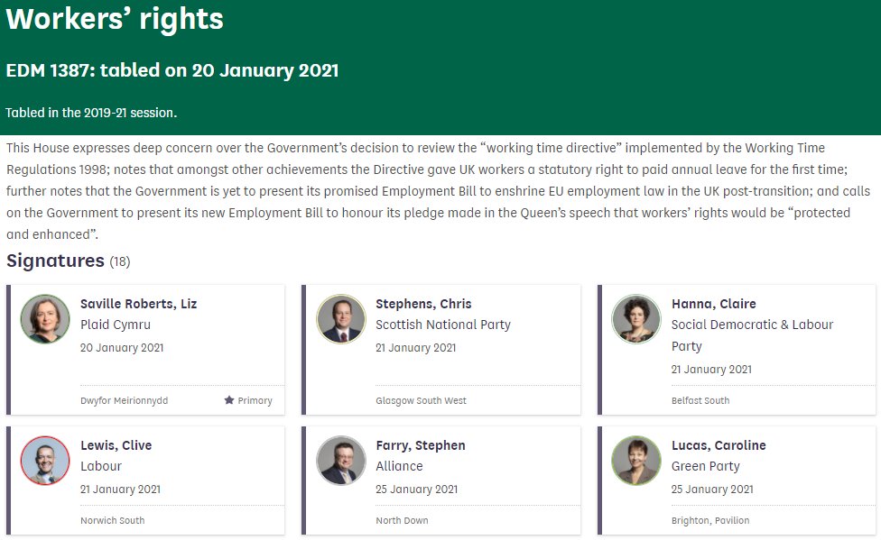 LSRPlaid's tweet image. I have tabled #EDM1387 in Parliament voicing concern at UK government plans to review the working time directive. UK government should honour pledge made in Queen&apos;s speech to protect and enhance workers&apos; rights.  

#WorkingTimeDirective #WorkersRights