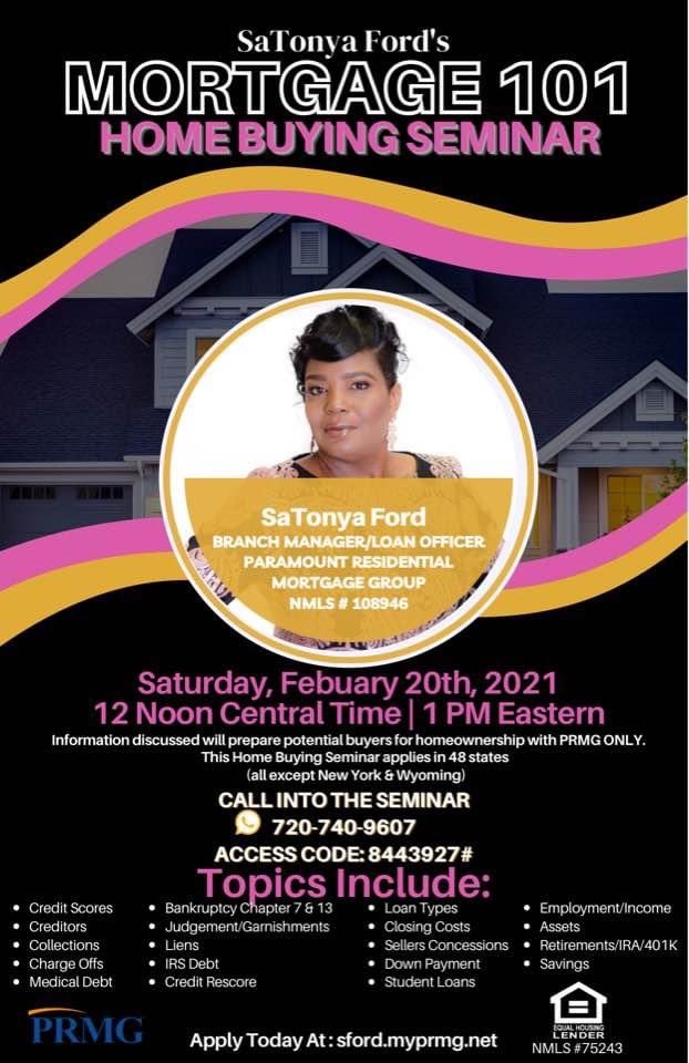 FordSatonya's tweet photo. Tune in on 2-20-21 “Let’s talk Homeownership” https://t.co/P7mMSMmYxt