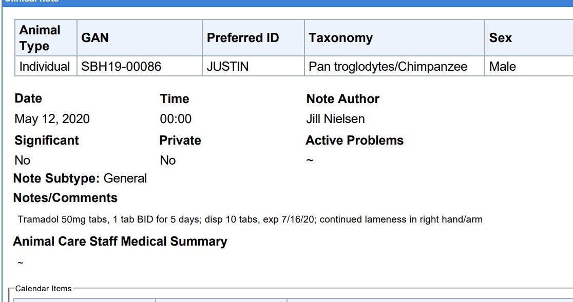 CrystalAlba1's tweet photo. In May, Justin at #ProjectChimps was left w/broken arm for almost a month with no x-rays/diagnostics. He eventually healed enough on his own to resume his routine. A true sanctuary wouldn't leave a possible broken bone unexamined.  Med Records attached. #ChimpsDeserveBetter https://t.co/cyDQHairZG